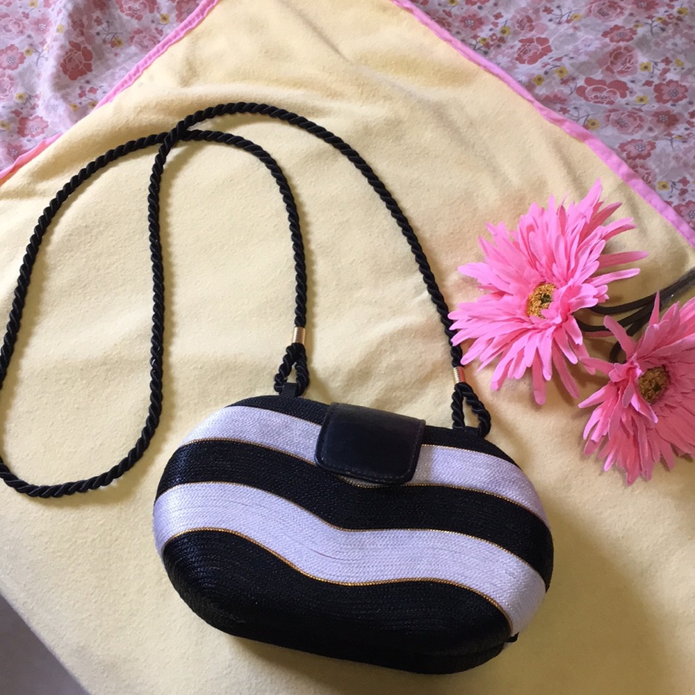 Small black and white clutch